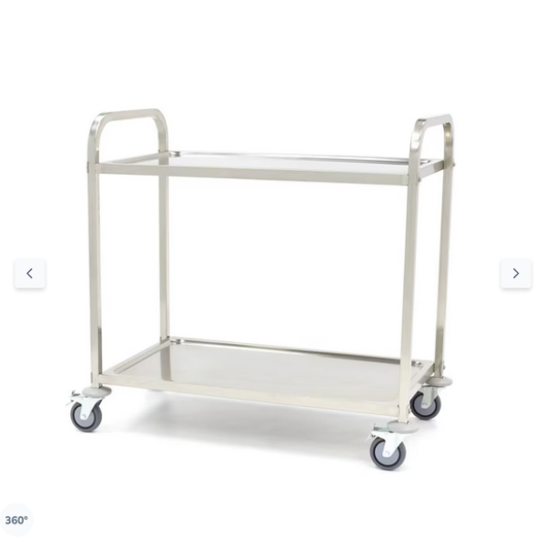  Καροτσάκι σερβιρίσματος από ανοξείδωτο χάλυβα - 2 ράφια